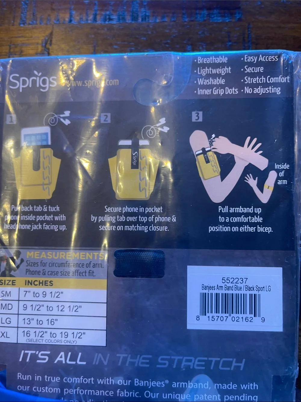 Sprigs Banjees Armband in Blue - Stretch Technology (Men Accessories)